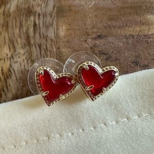 Kendra Scott Gold-Tone Red Heart Stud Earrings - Women's Jewelry